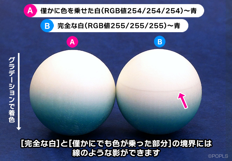 完全な白を使用した場合の出力例